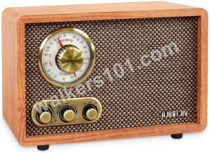 Victrola Retro Wood Bluetooth FM AM Radio with Rotary Dial